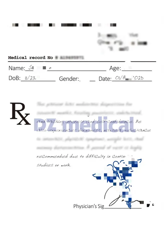 加拿大病假单/病假条/医疗证明代开